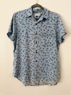 😸Deus Ex Machina "Customs" Retro Ditsy Surf/Skate/Bike Floral Print Resort Shirt